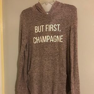 Grayson Threads “But first, Champagne” soft hoodie